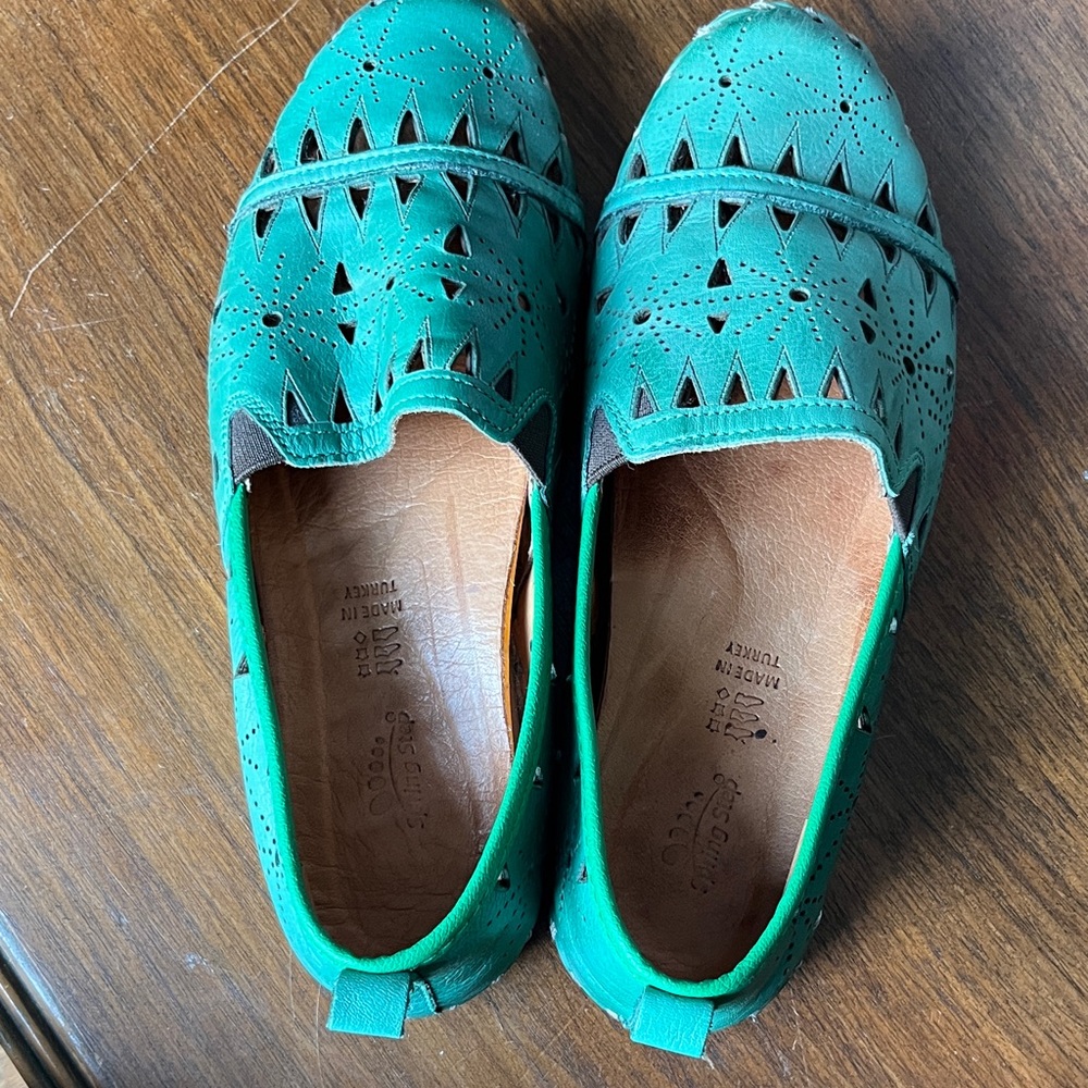 Fusaro Spring Step Green Flats EU37